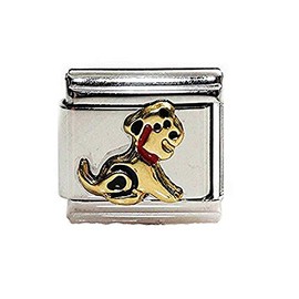 Sexy Sparkles Dog with Spots Italian Link Bracelet Charm