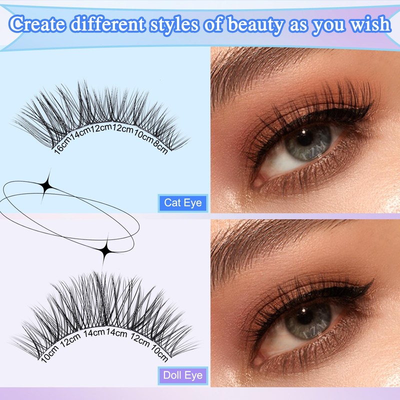 LZM Eyelash Extensions Set, 168 Pieces, Lashes Extension Set, 8-16
