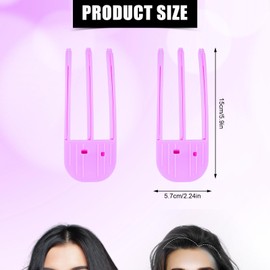 2pcs Wind Shaping Styling Combs for Fluffy Bangs, 3-Tooth Instant Hair Root Lifting Clips Easy High Crown Volume Tools for Women's Natural Voluminous Looks (Purple)