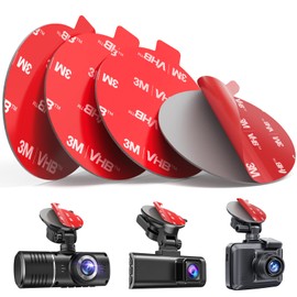 volport volport Sticky Adhesive Pad Replacement for Dash Cam Suction Cup Mount, 4pcs 56mm(2.2") 3M VHB Round Heat Resistant Double Sided Mounting Sticker Tape for Car Dashboard Windshield Camera GPS Holder