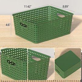 Sadstory Plastic Weave Storage Shelf Baskets, Organization Baskets, 4 Packs