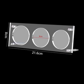 Seimeinoki 2.3 inches (58 mm) Can Badge Display Stand, Acrylic, Holds 4 Cards, Clear Display, Easy to Put In and Take Out, Dirt, Scratch-Resistant, Can Badge, Tabletop Display, Storage, Anime, Moe