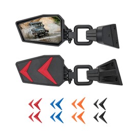 Mirrors Doors Off for Wrangler JK TJ 1997-2018, Side Mirrors Anti-Shake Quicker Install with Black Orange Blue Red Inserts for Wrangler Doors Off Safe Driving(NOT FIT JL)