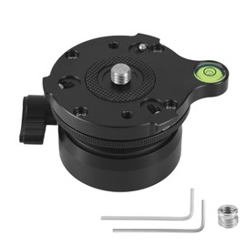 Gosknor Tripod Leveling Base with 1/4" Thread, Aluminum Tripod Head Plate ±15° Tilt Adjustment Camera Leveler with Bubble Level for DSLR & Video Cameras Smart Telescopes