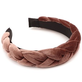 DRESHOW Braided Headbands for Women Velvet Hair Hoop Elastic Criss Cross Hair Bands Accessories