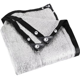 70% Aluminet Shade Cloth with Grommets，6.5 FT X 10 FT Mesh Sun Block Fabric Cover Canopy Sun Reflect Pet Shade Garden(1.98Meter X 3.05Meter)