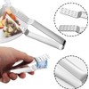 Silver 4Pcs Tea Bag Strainer Clip and Fruit Tongs -
