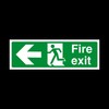 25x Fire Exit Arrow Left Sign 300mm x 100mm -