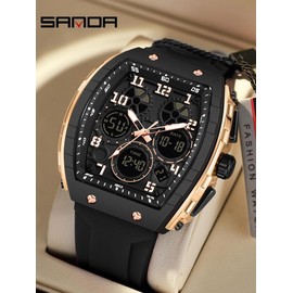 Men's Fashion Digital Analog Watches, Luxury Watches, Couples Gifts, Casual Sporty Digital Watches for Men with Luminous Dial & Alarm Function,¬†Modern Waterproof Watch with Digital Display for Men with Box:_Multicolor12_one-size