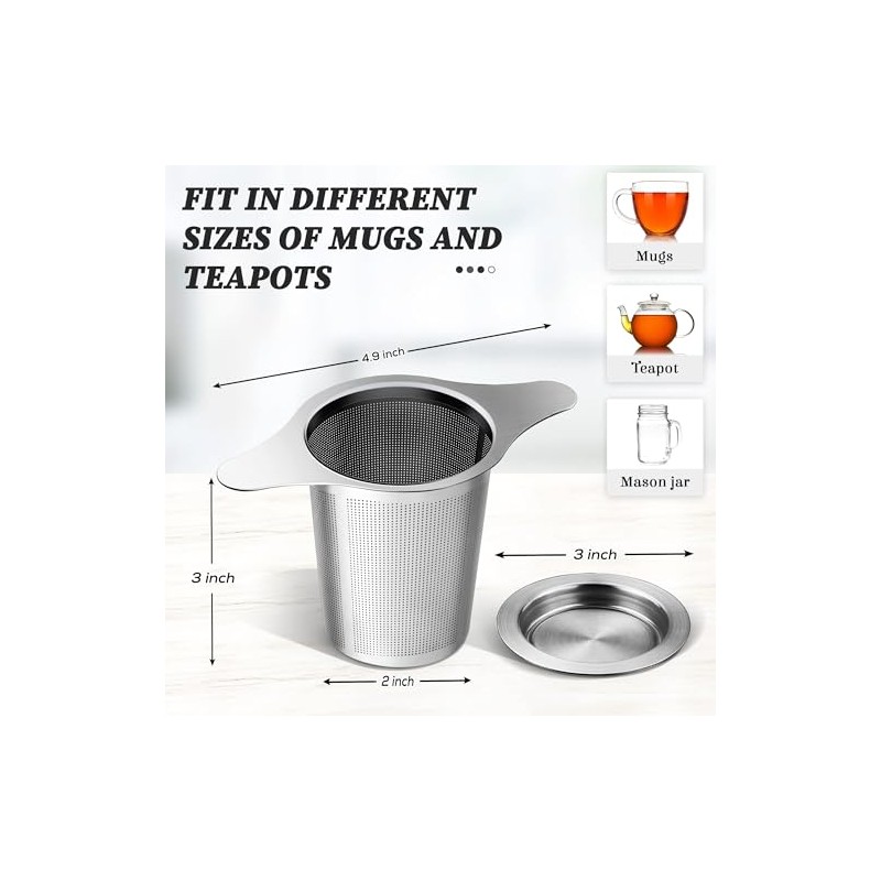Tea Infuser Strainers, 18/8 Stainless Steel Loose Leaf Tea Strainer
