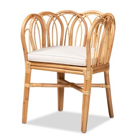 bali & pari Melody Modern and Contemporary Natural Rattan Dining Chair