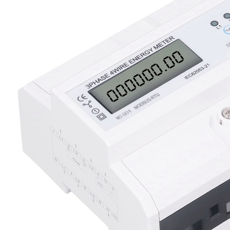 3 Phase 4 Wire Electronic Energy Meter 35mm DIN Rail