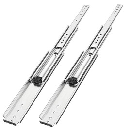KCOLVSION 1 Pair 34 Inch 500 Lb Capacity Heavy Duty Drawer Slides with Screws,Side Mount Full Extension 3 Fold Ball Bearing Stainless Steel Hardware Drawer Rails,Industrial DIY