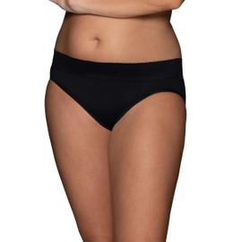 Vanity Fair Women's Effortless Panties for Everyday Wear, Buttery Soft Fabric & Lace, Hipster-Black