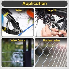 DISEN Cable Cutter, Heavy Duty Wire Cutters Cutting Up to 3/16", Wire Rope Stainless Steel Wire Cutter for Strong Thick Metal Wire, Bike Bicycle Brake Line Cutter, Spring Loaded, Non-slip Matte Handle
