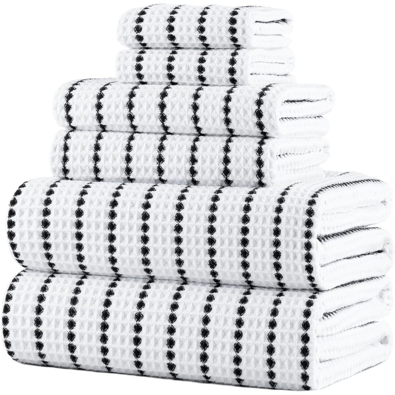 Polyte Set de 6 Toallas de Baño Microfibra Waffle Secado