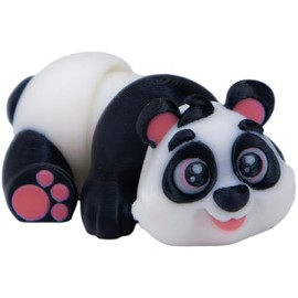 Mini Panda Figurine – Cute Lazy Panda Desk Decor or Backpack Charm with Attachment Slot – Collectible Animal Gift for Teens & Adults – 3D Printed in Canada