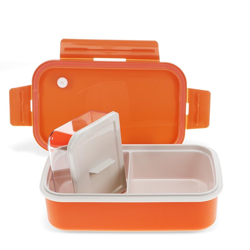 Rex London Double Wall Lunch Box with Divider - Orange