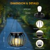 Outdoor Solar Hanging Lanterns, Black Metal Cage Design, LED Garden