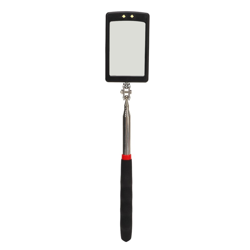 2Pcs Telescoping Inspection Mirror Set LED Lighted Flexible Retractable Pickup