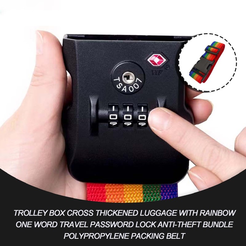EULAPGOE Heavy Duty Luggage Luggage Strap, Rainbow Heavy Duty Lockable