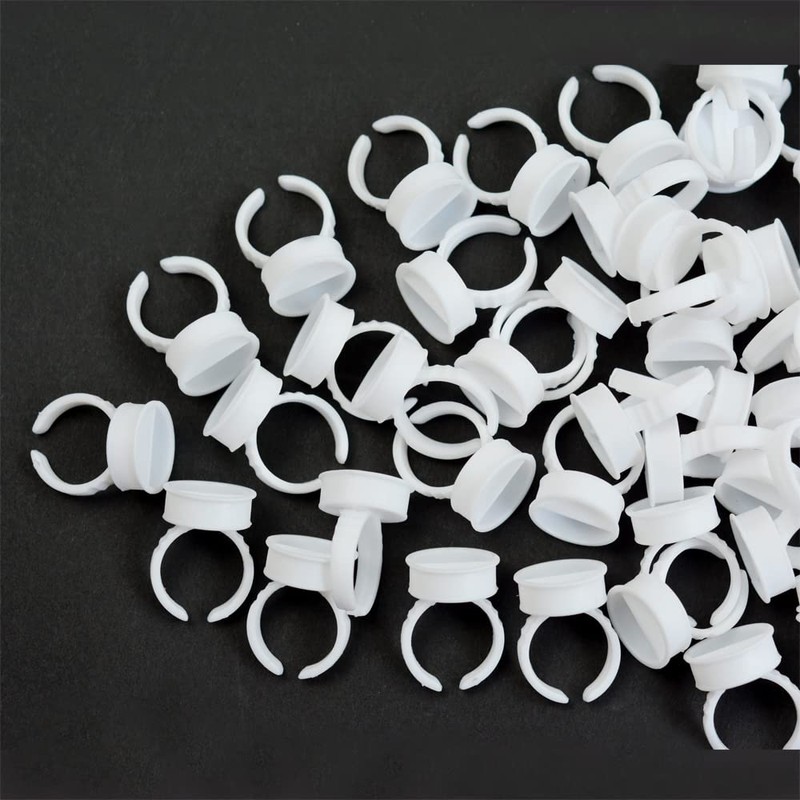 YANTAISIYU 100 piezas de anillos de pegamento para pestaas, vasos