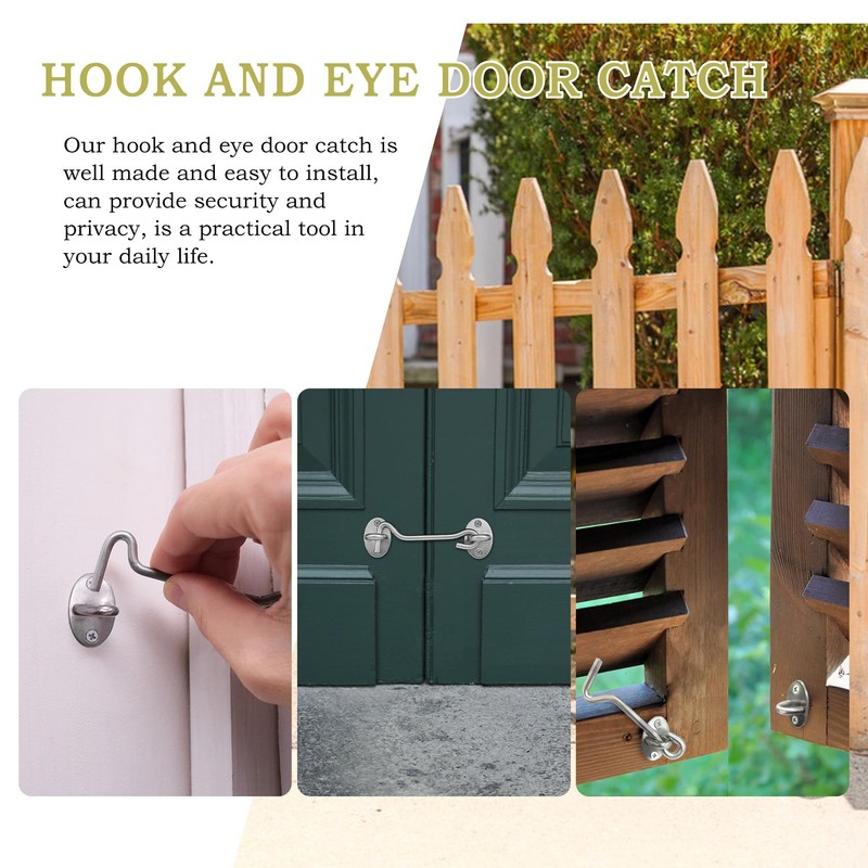 Qancekoo 4 Inch Hook and Eye Latch Stainless Steel Latche