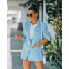 Women's 2 Piece Open Front Long Sleeve Blazer and Solid