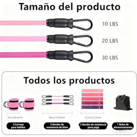 Ligas de Resistencia para Ejercicio, 11Pcs Juego de Bandas de Resistencia, Bandas de Tobillo para Entrenamiento, Equipo de Ejercicio de Glúteos para M