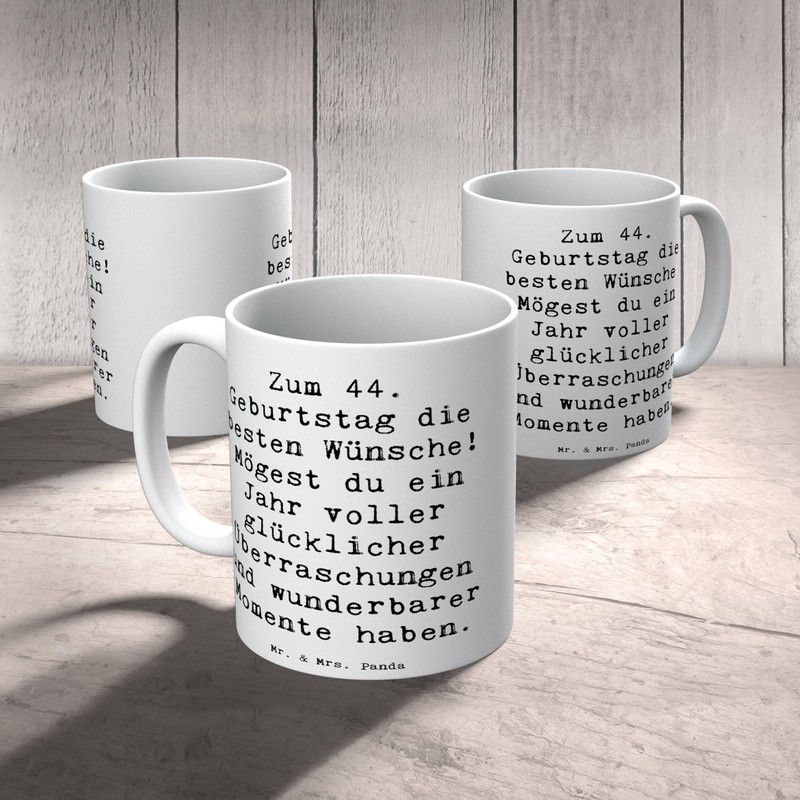 Mr. & Mrs. Panda Tasse Spruch 44. Geburtstag Glückwünsche -