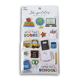 Time for School 3D Stickers for Crafts, Scrapbooks, Cardmaking - 16 Pieces