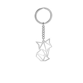 Amaxer Stainless Steel Geometric Origami Keychain for Unisex Animal Lover Dog, Zorro