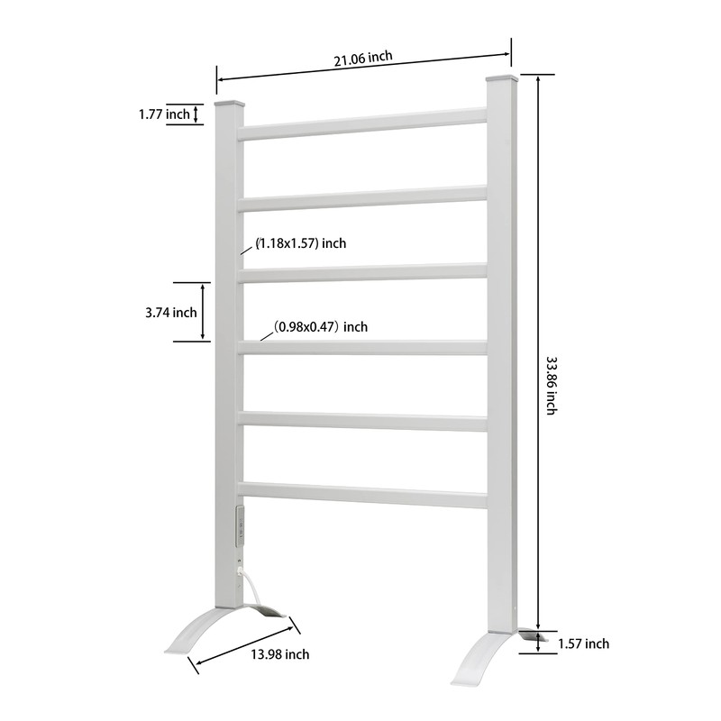 KEG Towel Warmer 6 Bars for Bathroom Freestanding or Wall