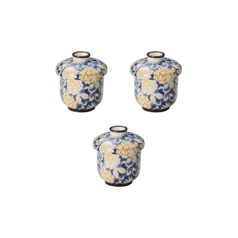3個セット 唐草蒸し碗 （小） [ 6.5×8.5㎝(150㏄) ] | ミニむし碗 強化磁器 セトモノホンポ(Setomonohonpo)