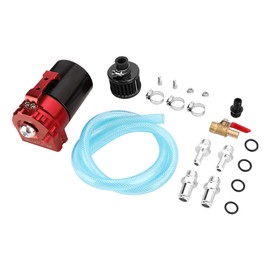 300ML Car Engine Catch Tank Reservoir Breather Can Air Oil Filter Universal Accessory(Red Black )