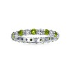 Cubic Zirconia Love Green White Alternating Stackable CZ Eternity Ring