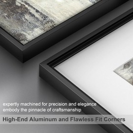 12x12 Metal Picture Frame, 12 x 12 Square Aluminum Photo Frames with 8x8 Removable Mat, High Definition Plexiglass, Vertical and Horizontal Display， Wall Hook Hanging Hardware Included, Black, 1 Pack