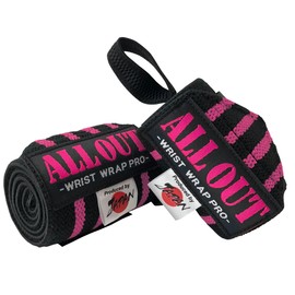 ALLOUT Wrist Wrap 【Used by Yokokawa Naoya】 Firm Fixation No Wrist Pain Muscle Training Weight Training Wrist Support Unisex Genuine All Out (24 inches (61 cm) Pink)