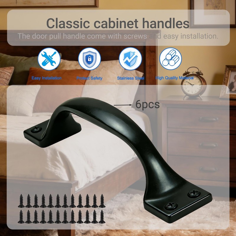 Cixuaiti 6PCS Cabinet Pull & Door Handle, Premium 5.6-Inch Kitchen