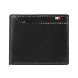 Milagro CAS2164 Tamponato Leather Bifold Wallet (No Coin Pocket) (Wallet, Men's, Women's, No Coin Purse, Leather), Black