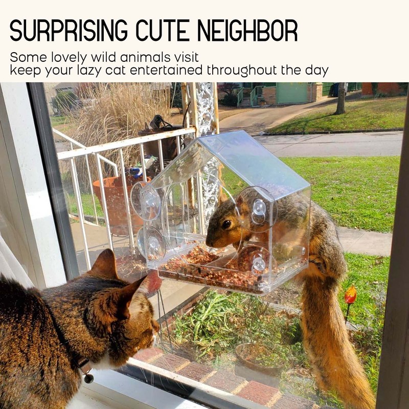 Mrcrafts Window Bird Feeder for Outside with Strong Suction Cups,