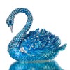 YU FENG Blue Swan Animal Jewelry Trinket Box Hinged Collectible