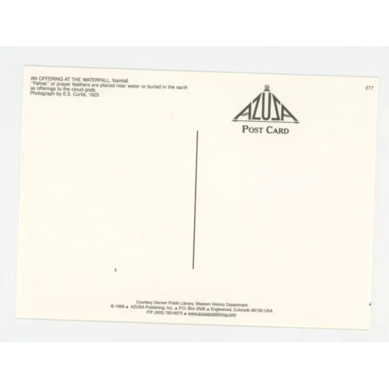 Azuna Nambe Native American Offering B&W Postcard 1925