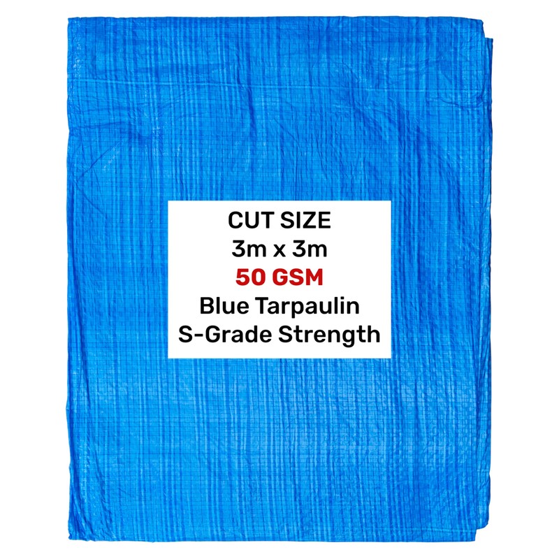 Cost Wise 3m x 3m blue waterproof tarpaulin/builders tarp/garden dry