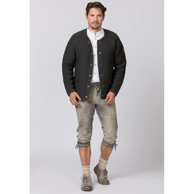 Stockerpoint Men's Amaro Traditional Knitted Jacket, charcoal
