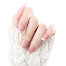 Press On Nails Soft Gel Press On Nails Short with Nail Glue 15 Sizes Women Girls 30pcs-Pink