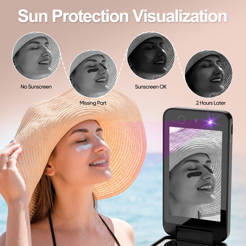 Cámara UV para prueba de protector solar, espejo UV, espejo