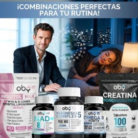 Oby Magnesio Complex 5  Citrato, Glicinato, Treonato, Taurato, Gluconato  Sin oxido  Minerales Quelados polvo, Camu C y D3  Magnesium Complejo...     
