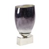 Deco 79 Modern Aluminum and Glass Vase, 5" W X