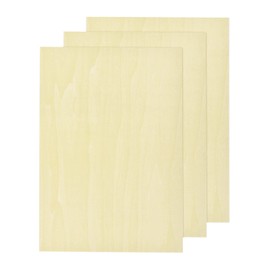 MECCANIXITY 3pcs Basswood Sheet 12 x 8 x 3/8 Inch Unfinished Wood Boards Plywood for Crafts Laser Cutting with Smooth Surfaces